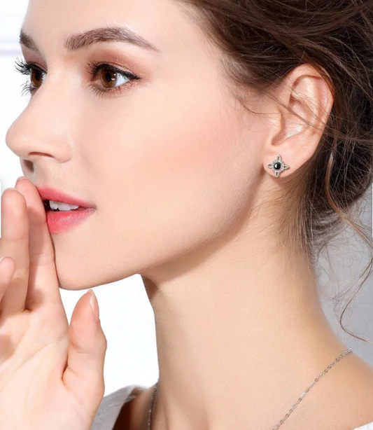 Aretes con Nudo de Bruja y Obsidiana EUDORA