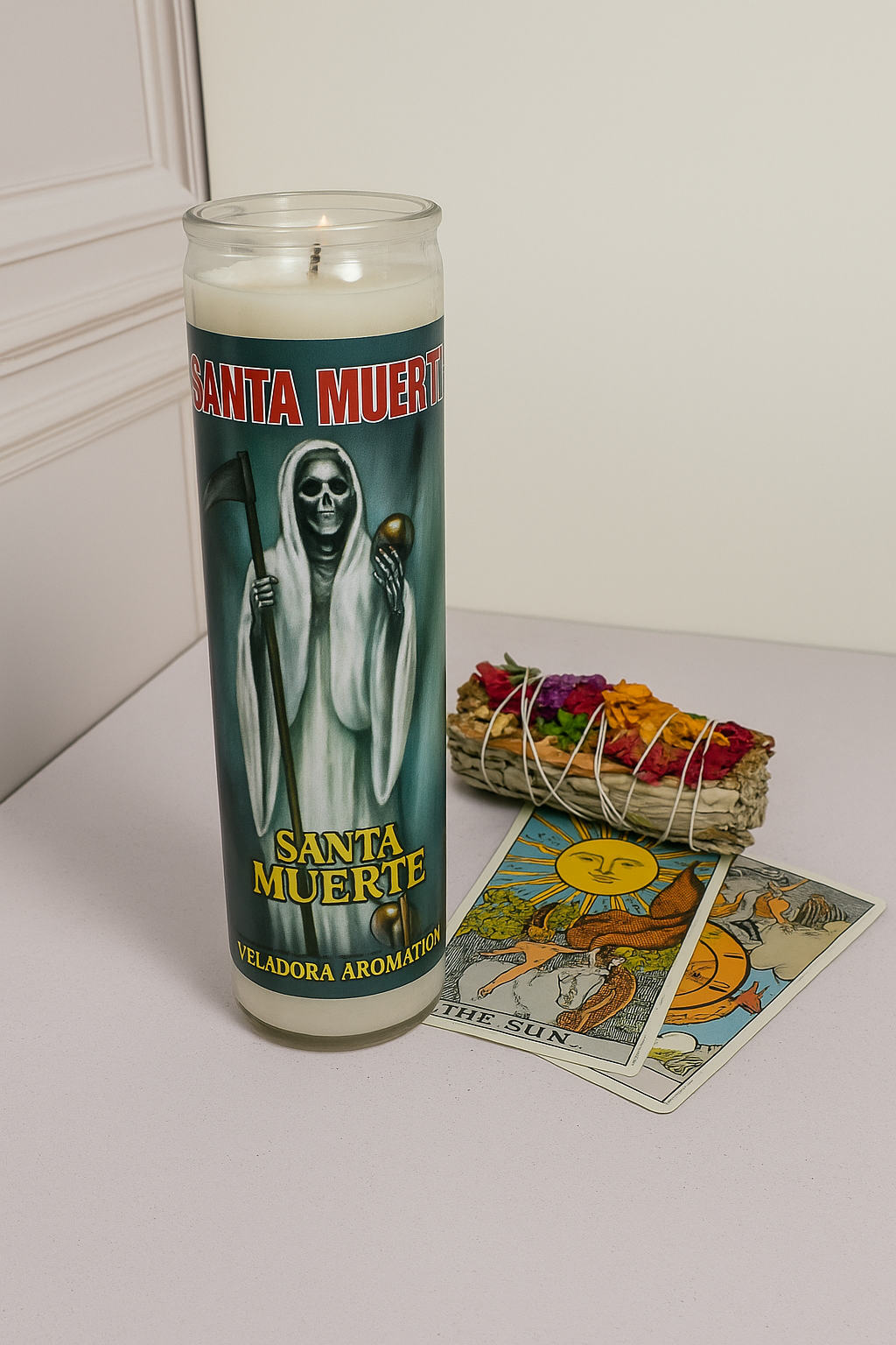 Veladora Santa Muerte Blanca