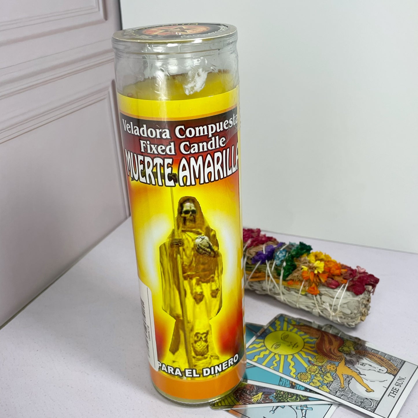 Veladora Santa Muerte Amarilla