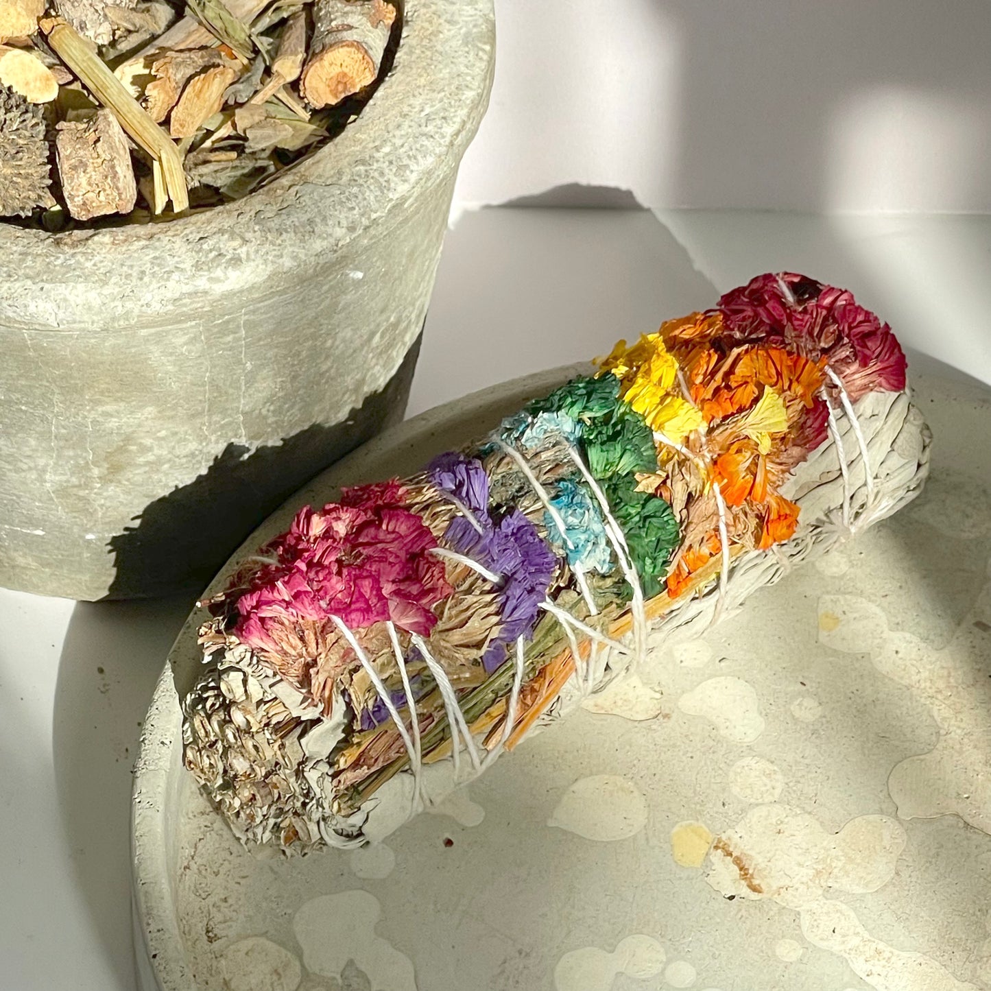 Sahumerio de 7 Chakras con Flores y Salvia Blanca