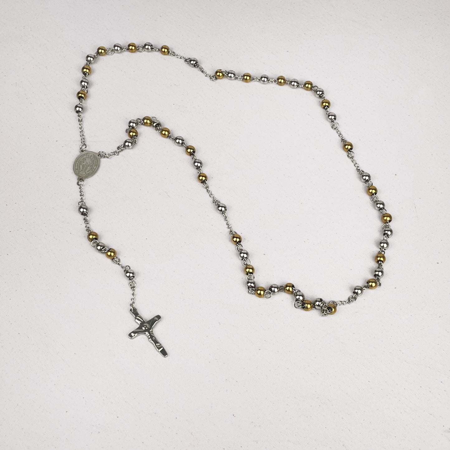 Rosario Plateado con Dorado