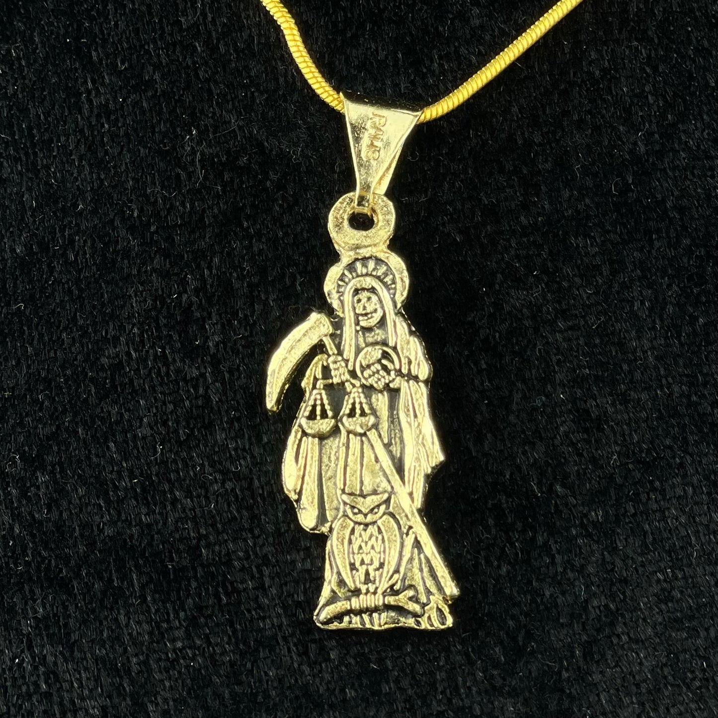 Dije del la Santa Muerte en Chapa de Oro