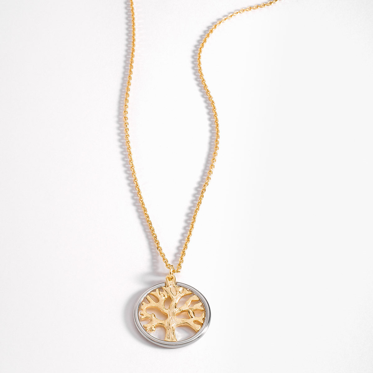 Collar de Oro 18k con Arbol de la Vida y Toque Plateado NICE