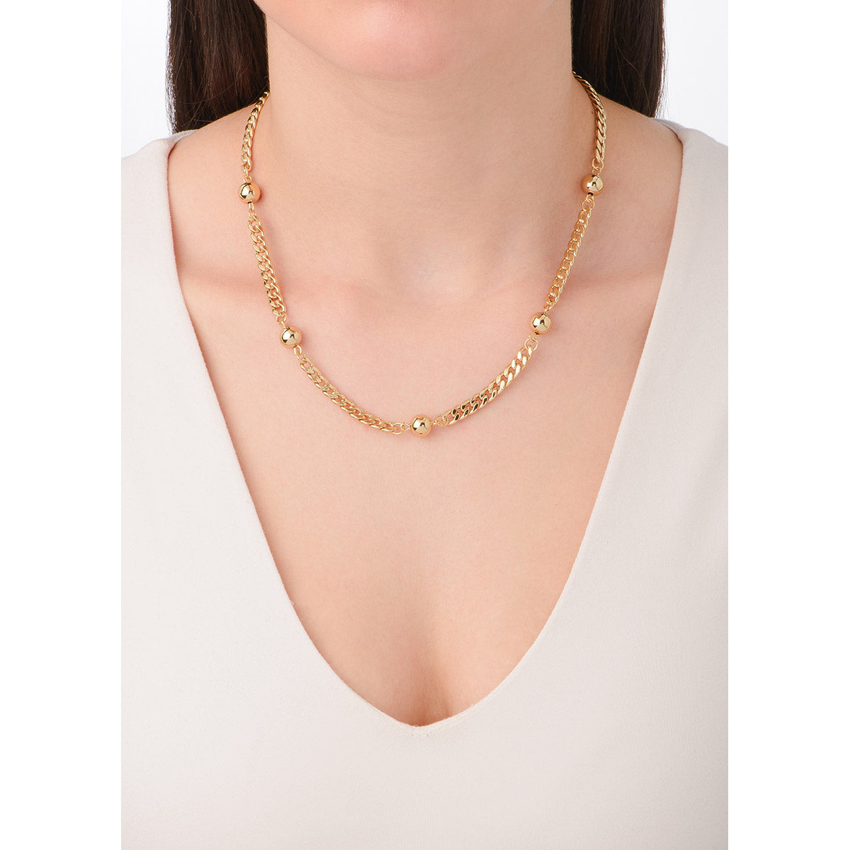 Collar de oro de 18k con clip para dijes personalizable NICE