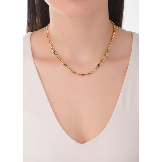 Collar de Cadena Baño de Oro con Piedras Diamonice NICE