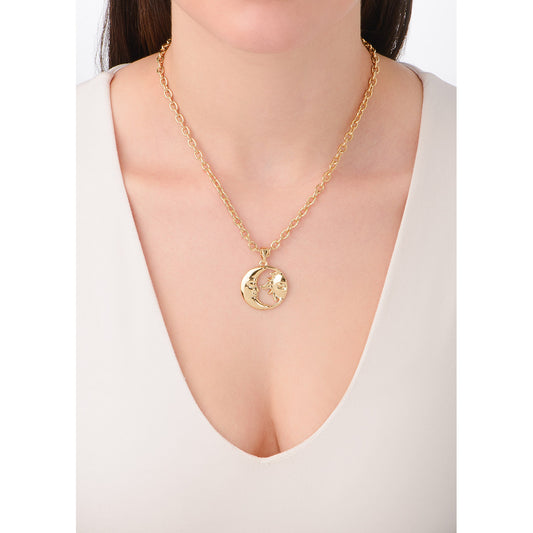 Collar en Baño de Oro con Dije de Sol y Luna Equilibrio NICE