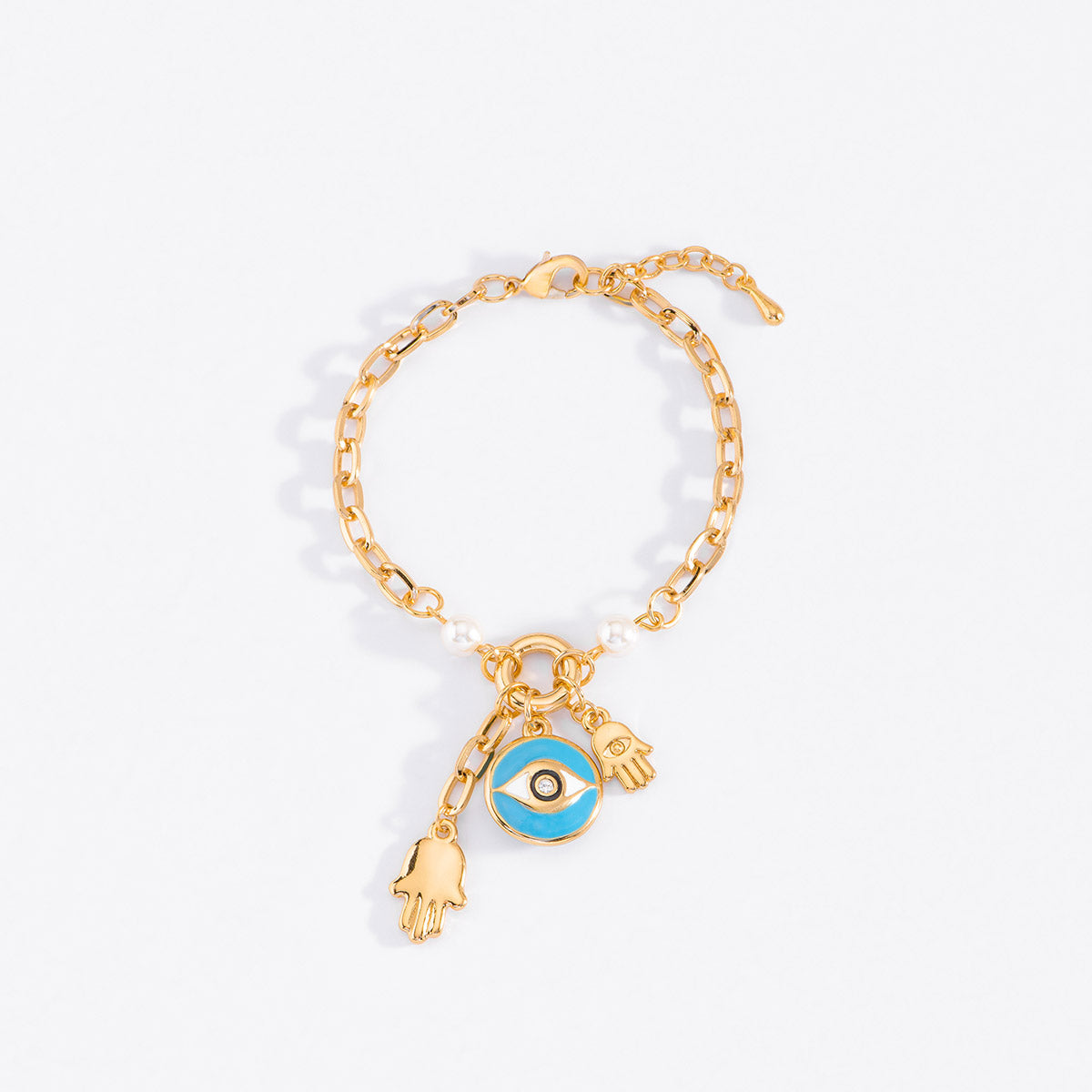 Pulsera en Baño de Oro con Dijes Simbólicos NICE