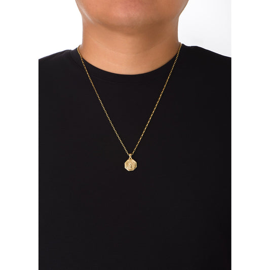 Collar Baño de Oro Pendiente Dije de San Benito NICE