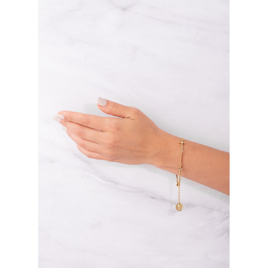 Pulsera de Baño de Oro con Medalla Virgen de Guadalupe NICE