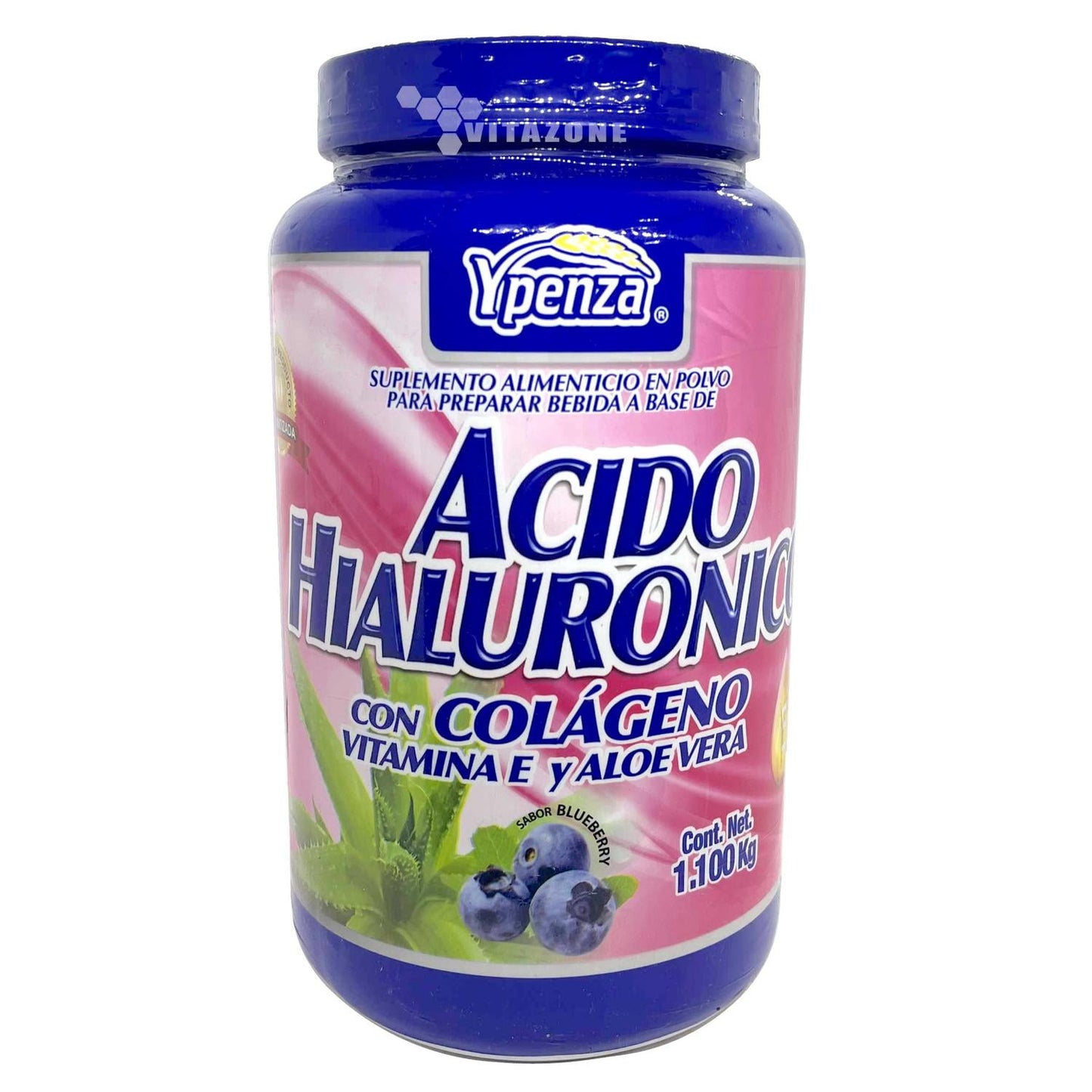 Ácido Hialurónico, Colágeno y Aloe Vera 1.100 kg Sabor Mora Ypenza