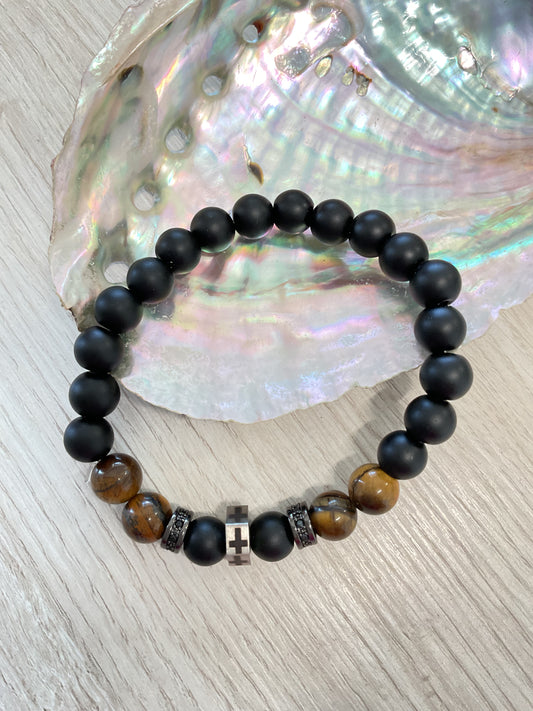 Pulsera Ónix Y Ojo De Tigre
