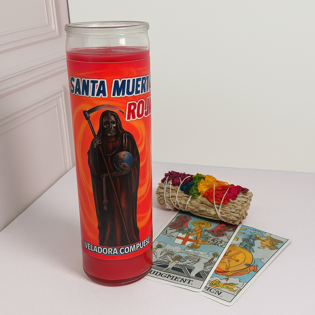 Veladora Santa Muerte Roja