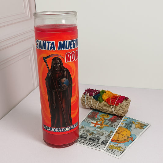 Veladora Santa Muerte Roja