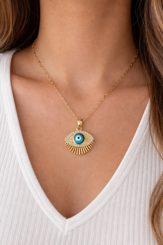 Collar De Ojo Turco Acero Inoxidable