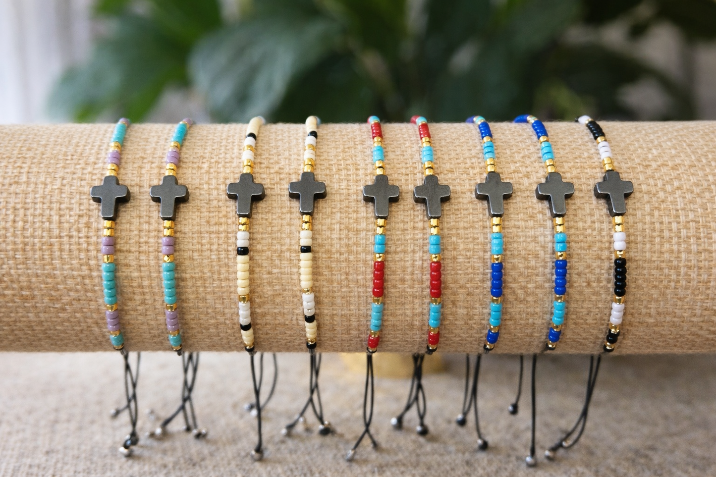 Pulsera Cruz de Hematita
