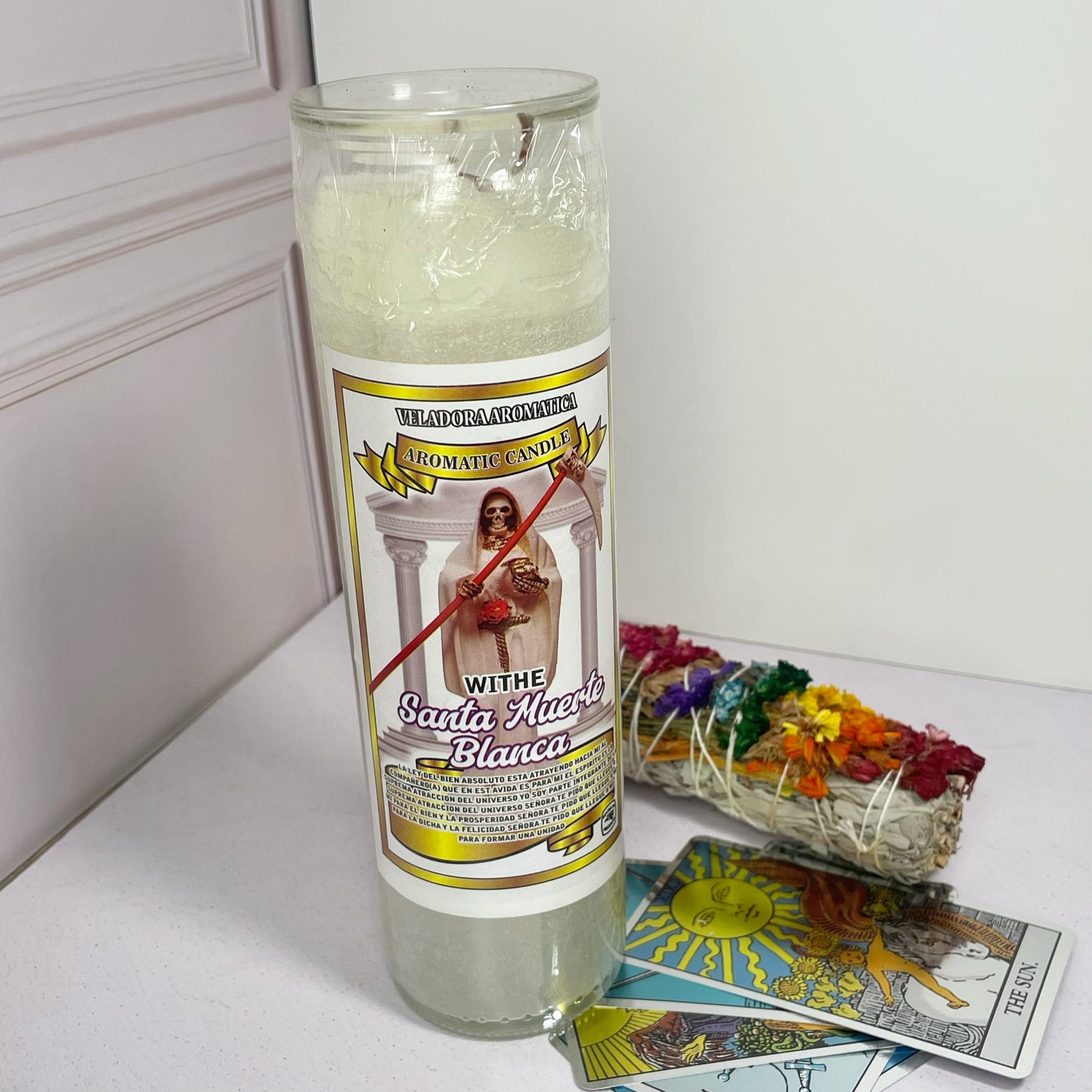Veladora Santa Muerte Blanca