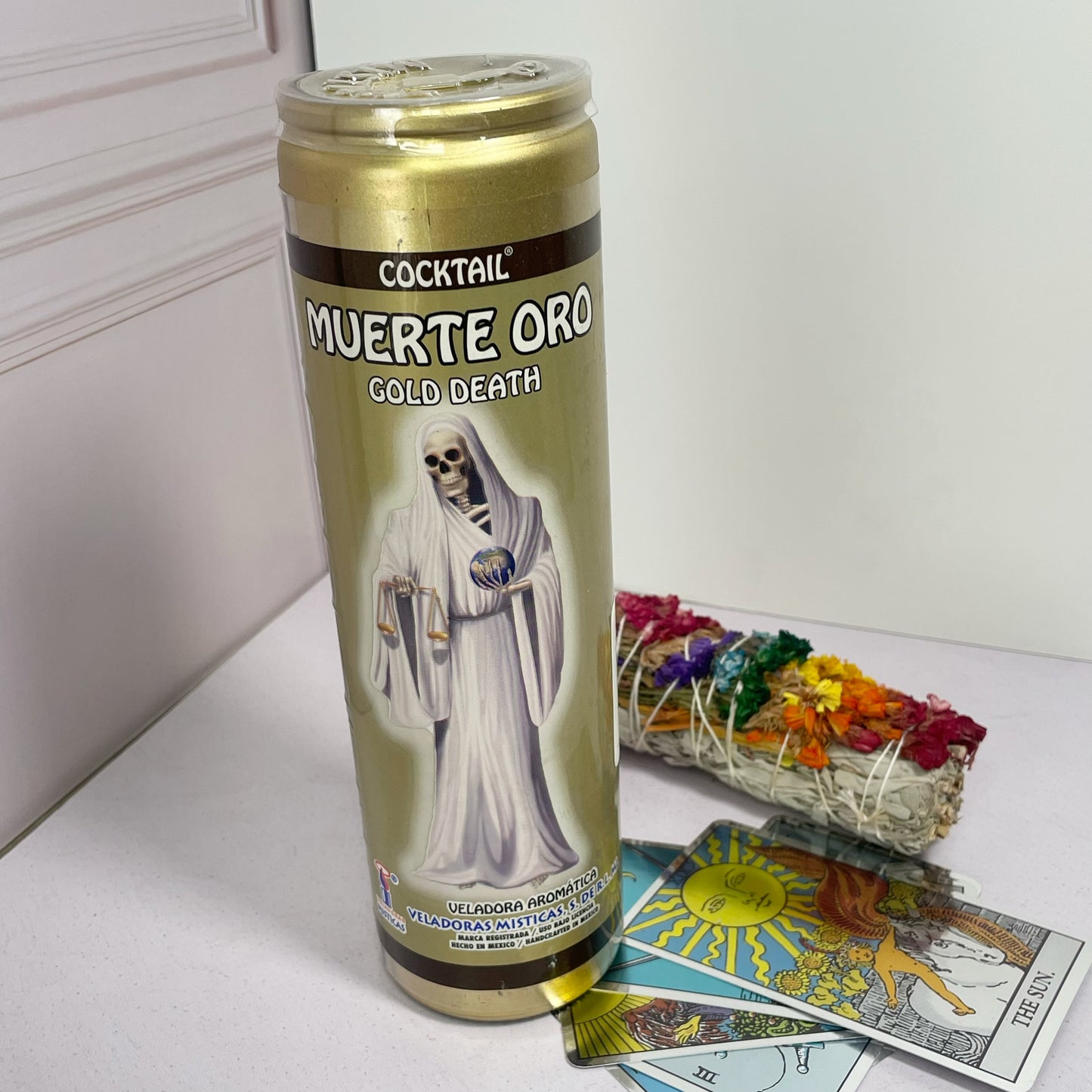 Veladora Santa Muerte Oro