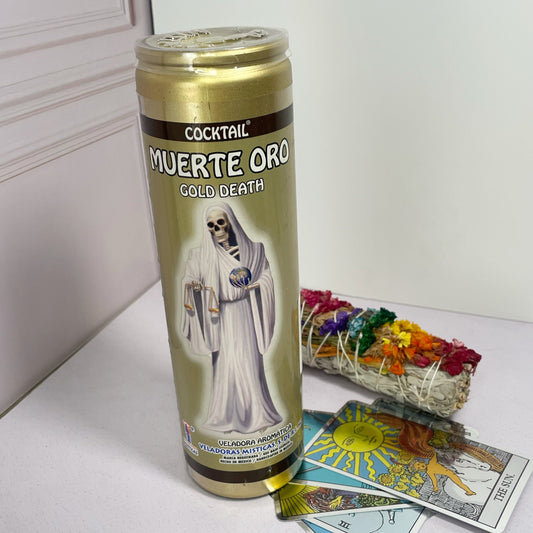 Veladora Santa Muerte Oro