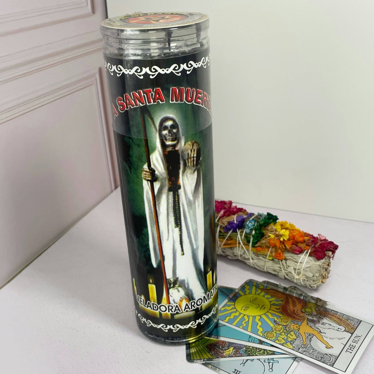 Veladora Santa Muerte Negra