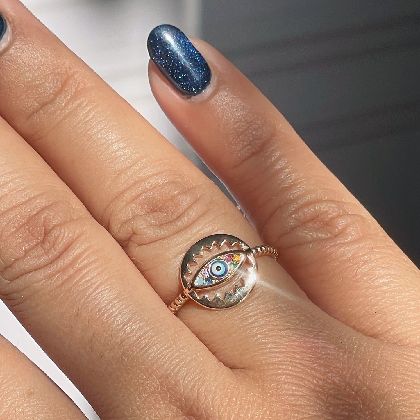 Anillo Ojo Turco con Zirconias