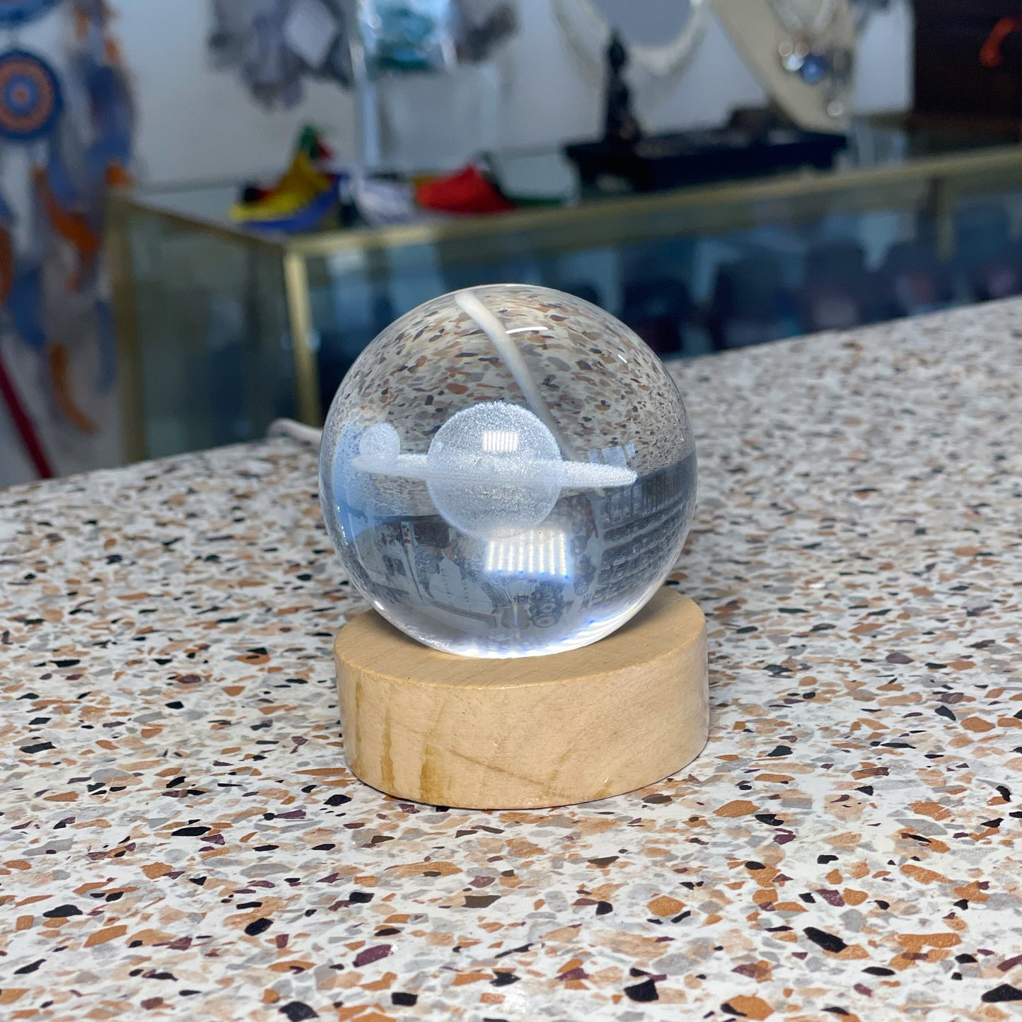 Lampara de Bola de Cristal con Galaxia