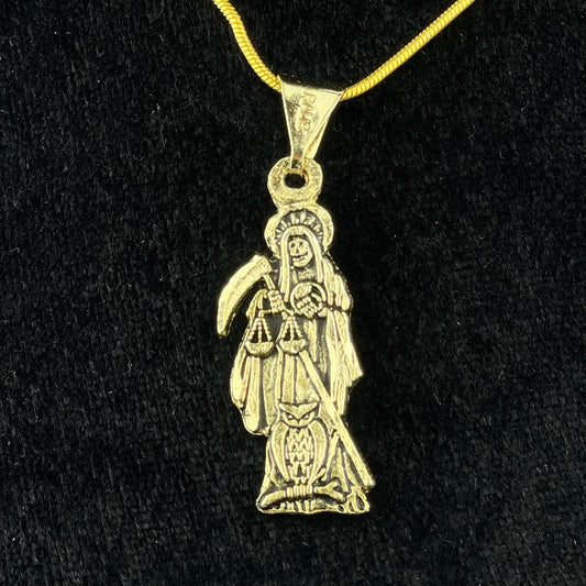 Dije del la Santa Muerte en Chapa de Oro
