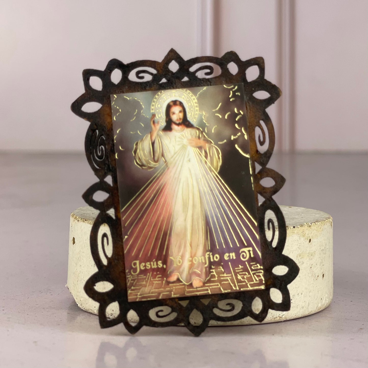 Mini Cuadro con Iman del Sagrado Corazon de Jesus