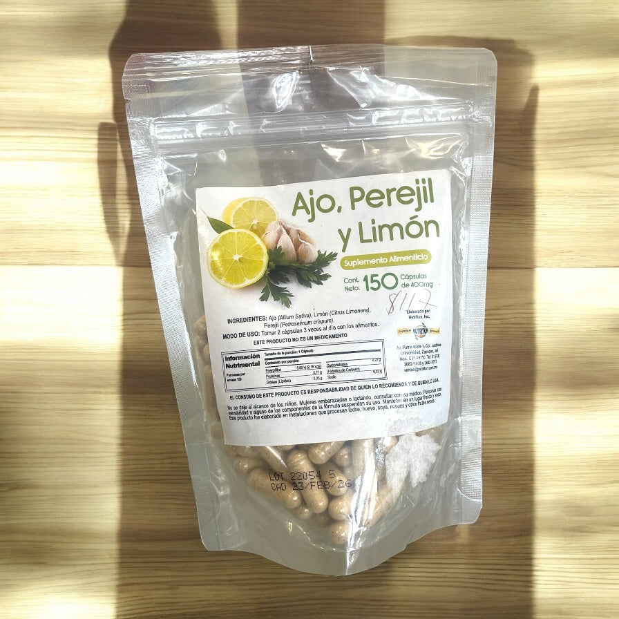 Capsulas de Ajo, Perejil y Limon - Pasiguaro