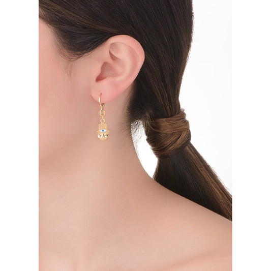 Aretes Chicos en Baño de Oro con Esmalte Colorido NICE