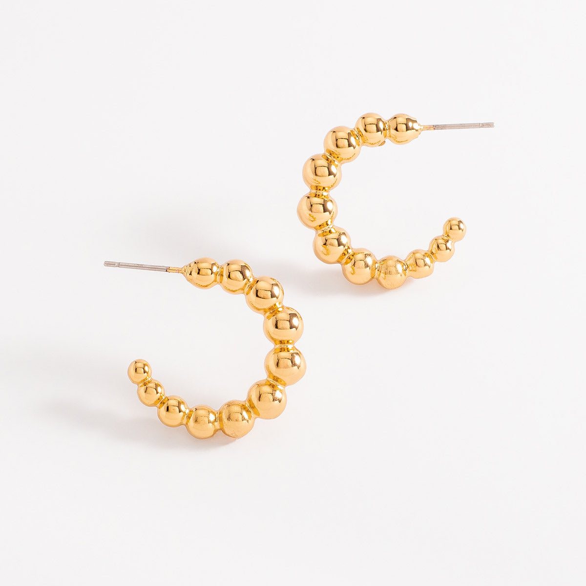 Aretes de Media Luna Texturizados con Baño de Oro 18k NICE