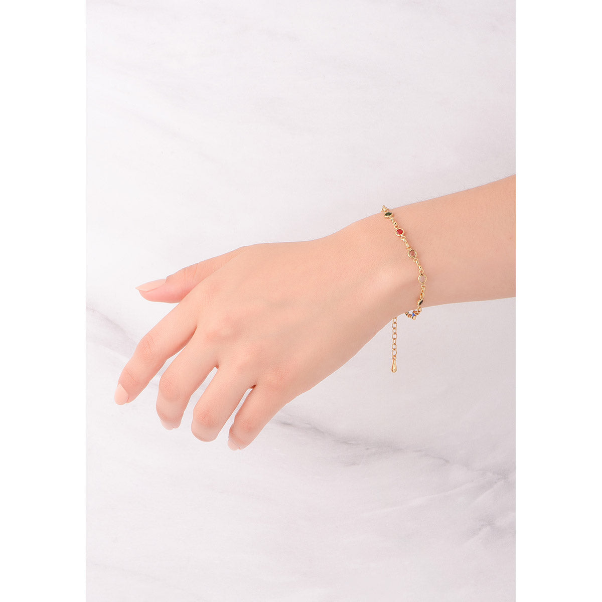 Pulsera en Baño de Oro 18k con Piedras Multicolor Elegantes NICE